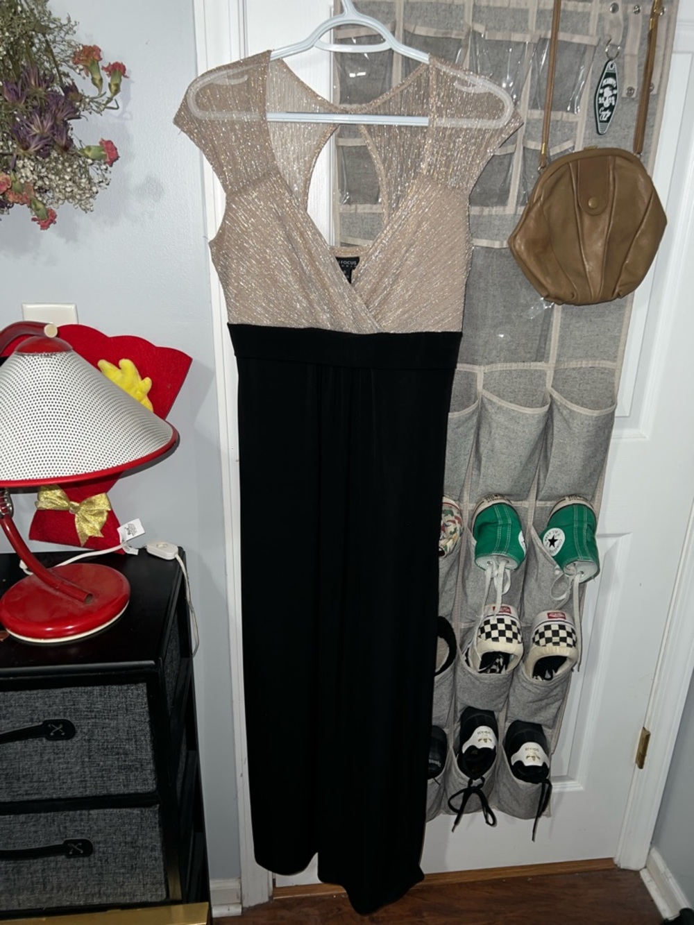 Enfocus Studio Black and Gold Maxi Dress